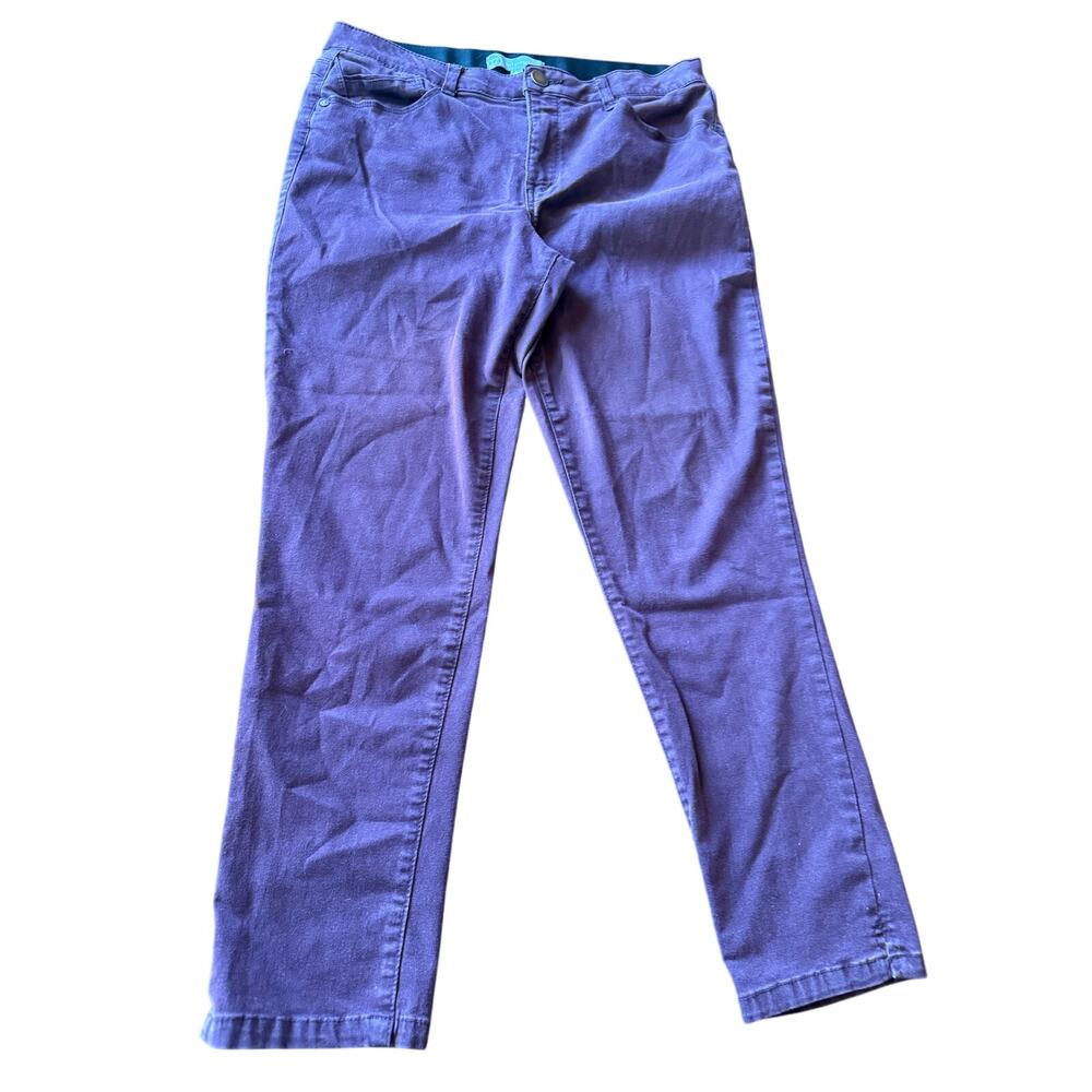 Wit & Wisdom Womens 10 Purple Ab-Solution Straight Ankle Pants Stretch Comfort